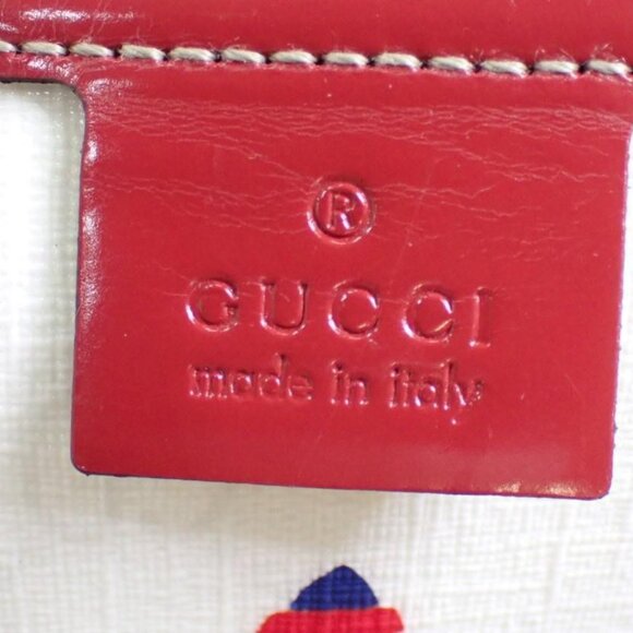 Gucci Red/White GG Supreme Canvas and Patent Leather Medium Heart Joy Tote - Picture 11 of 14